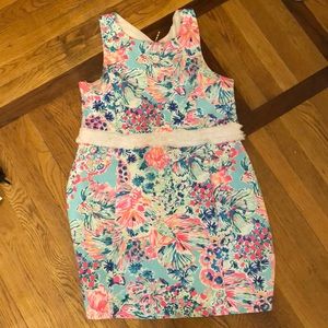 Lilly pulizter serene blue gypsea shift dress